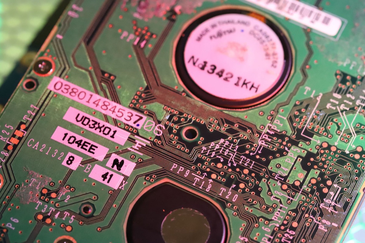 High-tech silicon wafers in a semiconductor fabrication facility