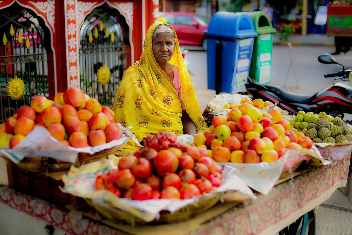 fruit seller, fruit, seller, market, selling fruit, street photography