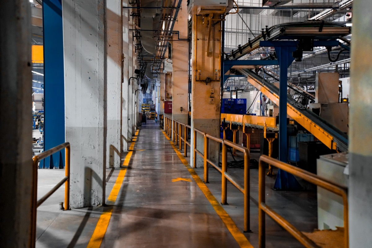 Factory floor, specialized equipment for semiconductor production